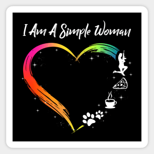 I Am A Simple Woman Love Gun Dog Coffee Sticker